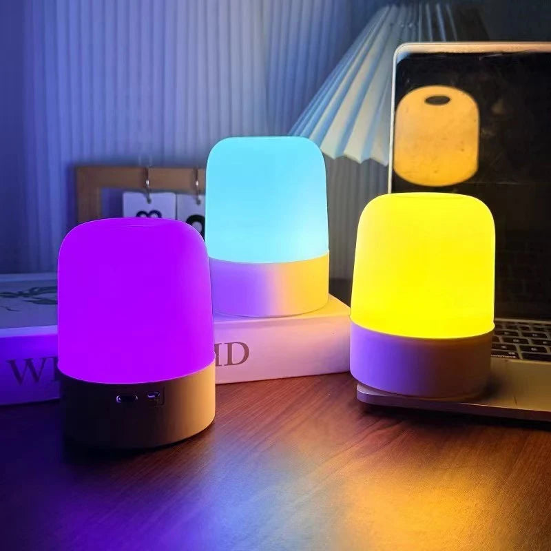 lampe table moderne 16 couleurs rgb tactile rechargeable led blanc violet