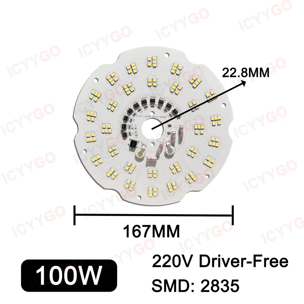 plaque led industrielle 200w 150w 100w blanc 6000k 3000k aluminium moderne clips