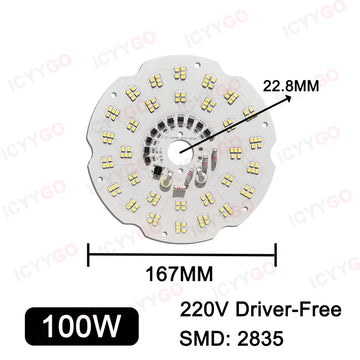 plaque led industrielle 200w 150w 100w blanc 6000k 3000k aluminium moderne clips