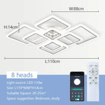 plafonnier led moderne minimaliste blanc carrés superposés éclairage quotidien télécommande application mobile