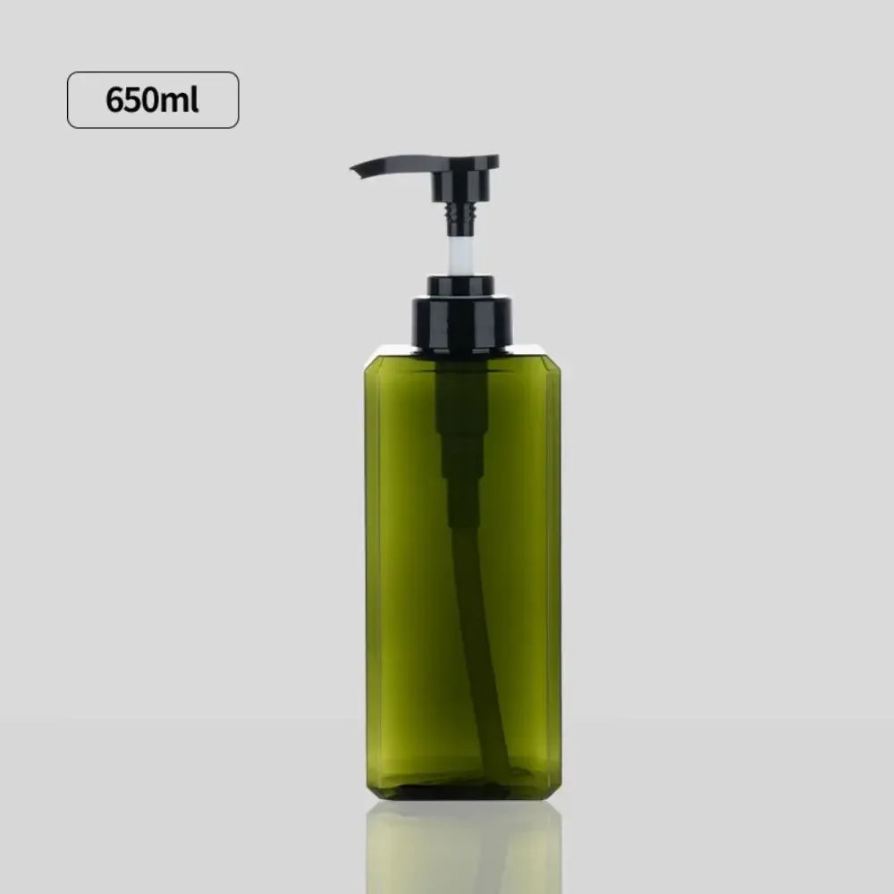 distributeur savon liquide bleu vert transparent contemporain 250ml 450ml 650ml pompe bouchon rechargeableextérieurvoyage