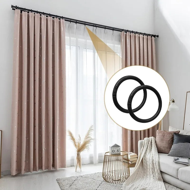 anneaux rideau noir ronds opaques modernes salle bain accessoires tringle