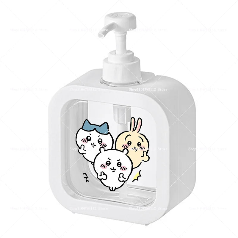 distributeur savon liquide rose dessins animés personnages mignons transparent moderne poignée pompe rechargeable