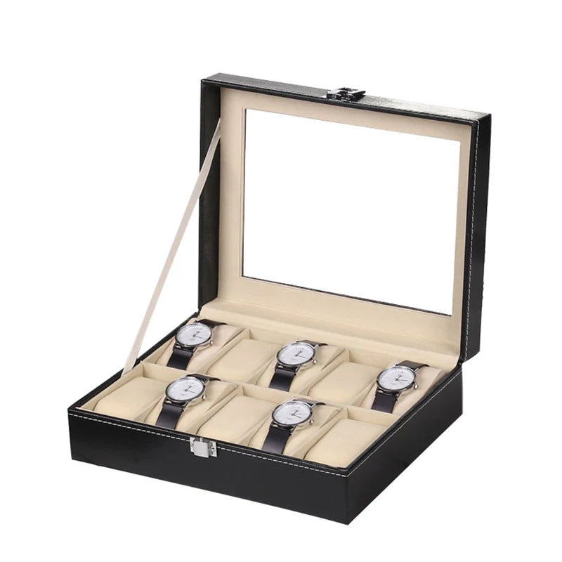 boîte montres simili cuir verte classique cadenas 16cm 11.2cm 8cm