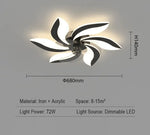 plafonnier moderne or noir feuilles stylisées led télécommande flux lumineux 2000 82000 tension 110