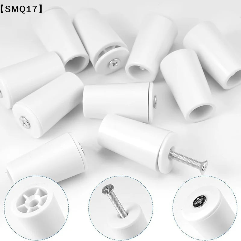 supports rideau blancs ronds lisses modernes vis rondelles serrage 41mm longueur 20mm diamètre inferieur