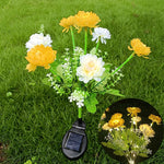 fleurs artificielles lumineuses rouge rose jaune blanche modernes extérieures patio jardin decoration fete noel