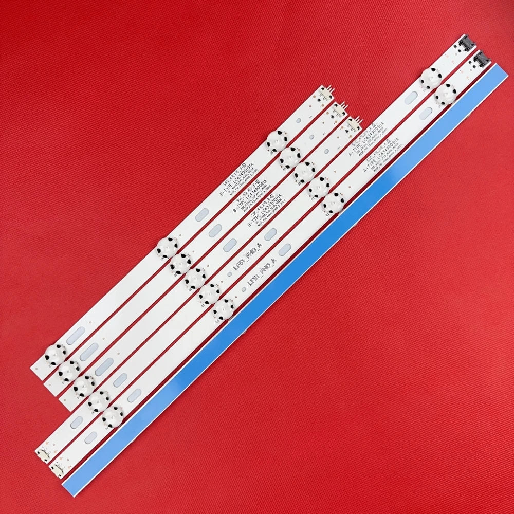 bandes rétroéclairage led blanc bleu modernes clips fixation téléviseur 43 pouces points noirs 110