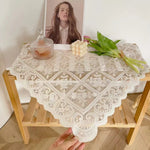 nappe broderie florale classique blanc usage maison extérieur mariage fête banquet rectangle polyester