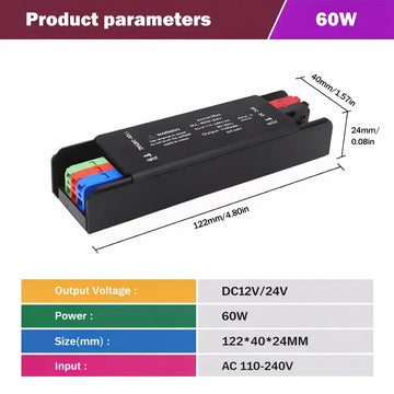 transformateur alimentation 12v 24v 60w 100w 200w 300w 400w 110v 220v led surveillance