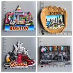 aimants réfrigérateur boston souvenirs multicolores buildings bateau homard bière drapeau américain