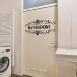 autocollants mural ornements floraux texte bathroom toilet adhésif classique vintage chambre salle bains porte