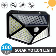 Lampe solaire LED avec détecteur de mouvement étanche IP65 pour jardin extérieur - 62 projecteurs bleus