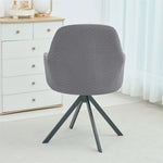 housse fauteuil pivotant jacquard gris moderne élasthanne polyester tringles complète