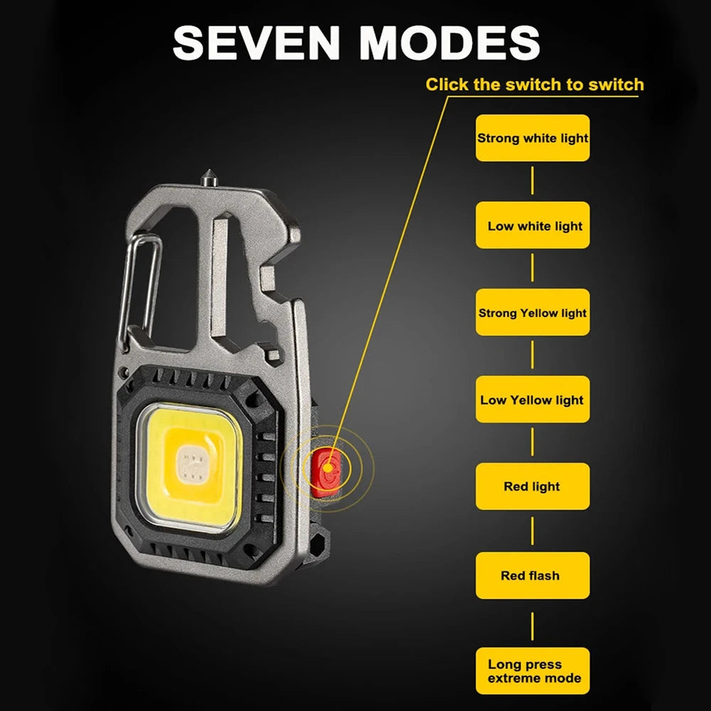 lampe multifonctionnelle rechargeable led modes gris métallique robuste type banque alimentation