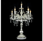 lampe poser or argent ornements baroques cristal led classique baroque