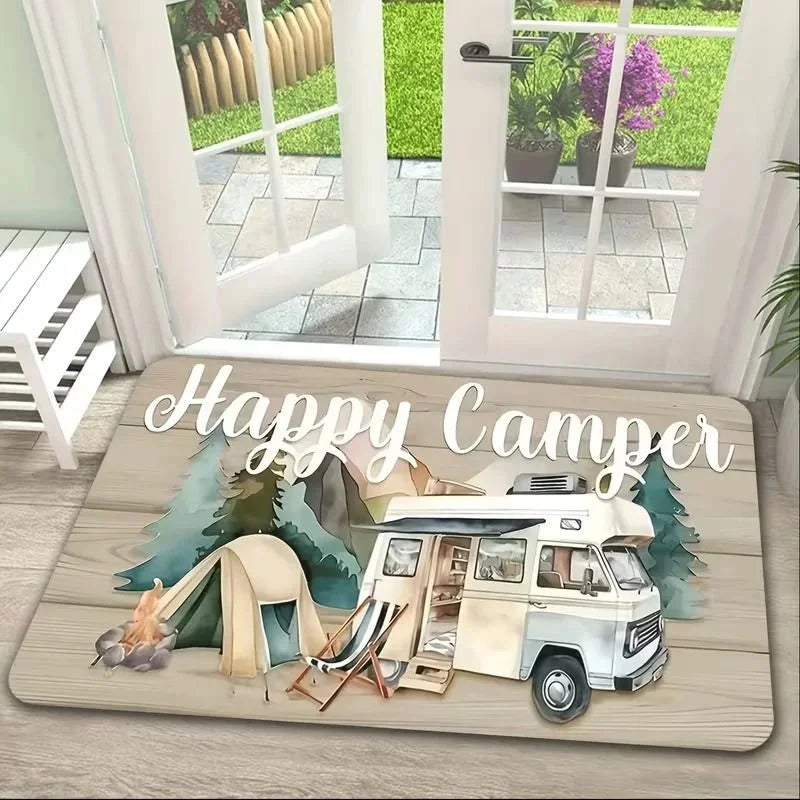 tapis d'entrée camping motif nuit antislip facile entretien moderne polyestère