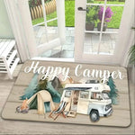 tapis d'entrée camping motif nuit antislip facile entretien moderne polyestère