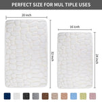 tapis bain antidérapant microfibre blanc texture cailloux moderne absorbant lavable machine doux