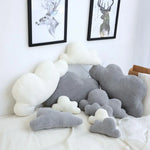 coussin nuage gris doux moderne literie corps blanc fourré oblong coton polyester