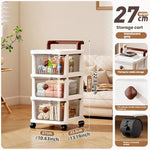 meuble rangement tiroirs roues blanc moderne rayures grises