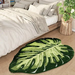 tapis bain vert feuilles moderne coton absorbant antidérapant doux 60cm machine lavable