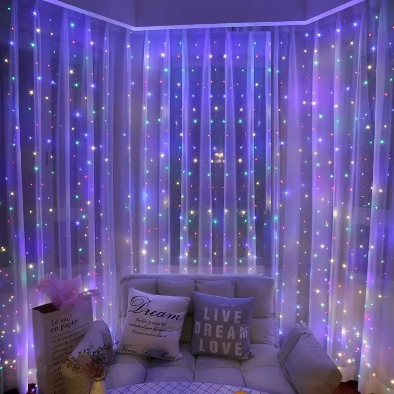 rideau lumineux led solaire multicolore moderne 3m 1m 100 ledsextérieur nocturne festive decoration