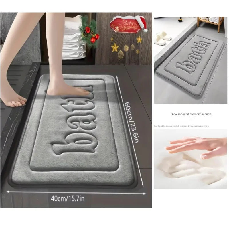 tapis bain gris bleu marine relief bath moderne doux moelleux salle bain