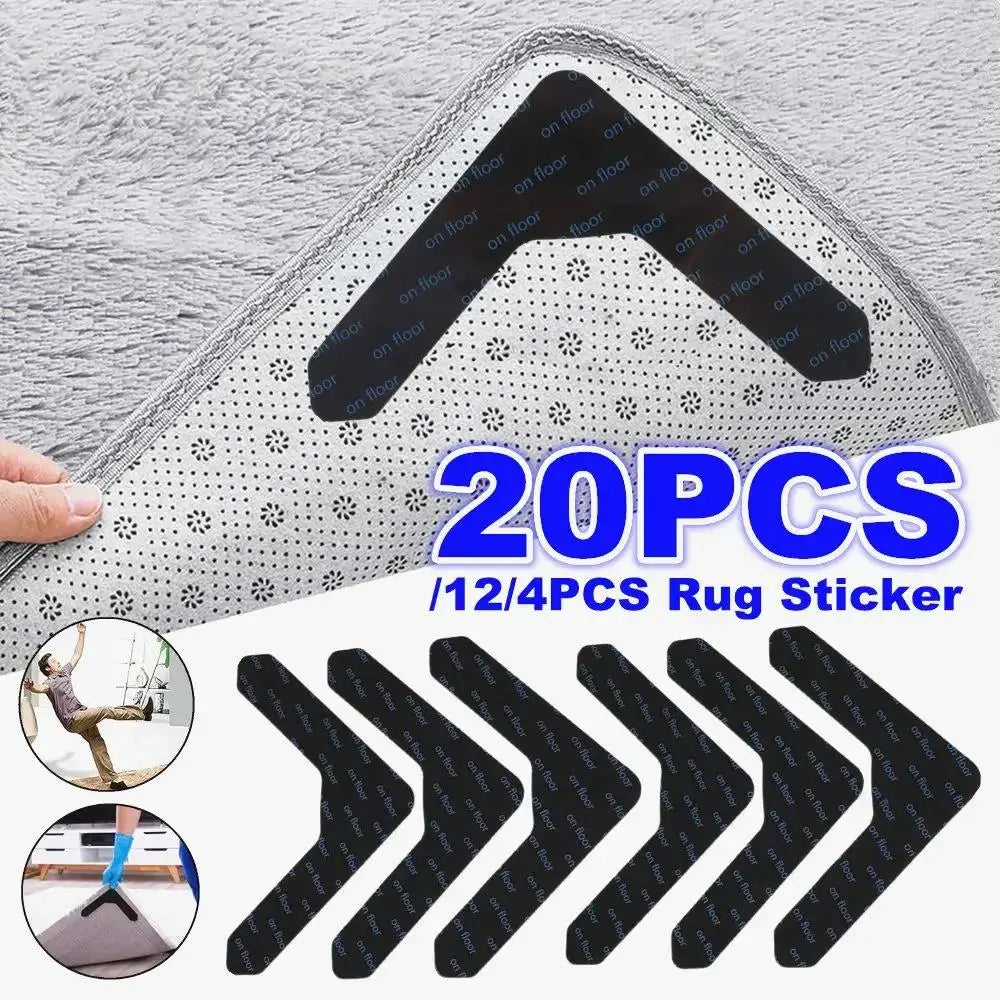 tapis antidérapants réutilisables adhésifs imprimés bleus sol intérieur adultes noir