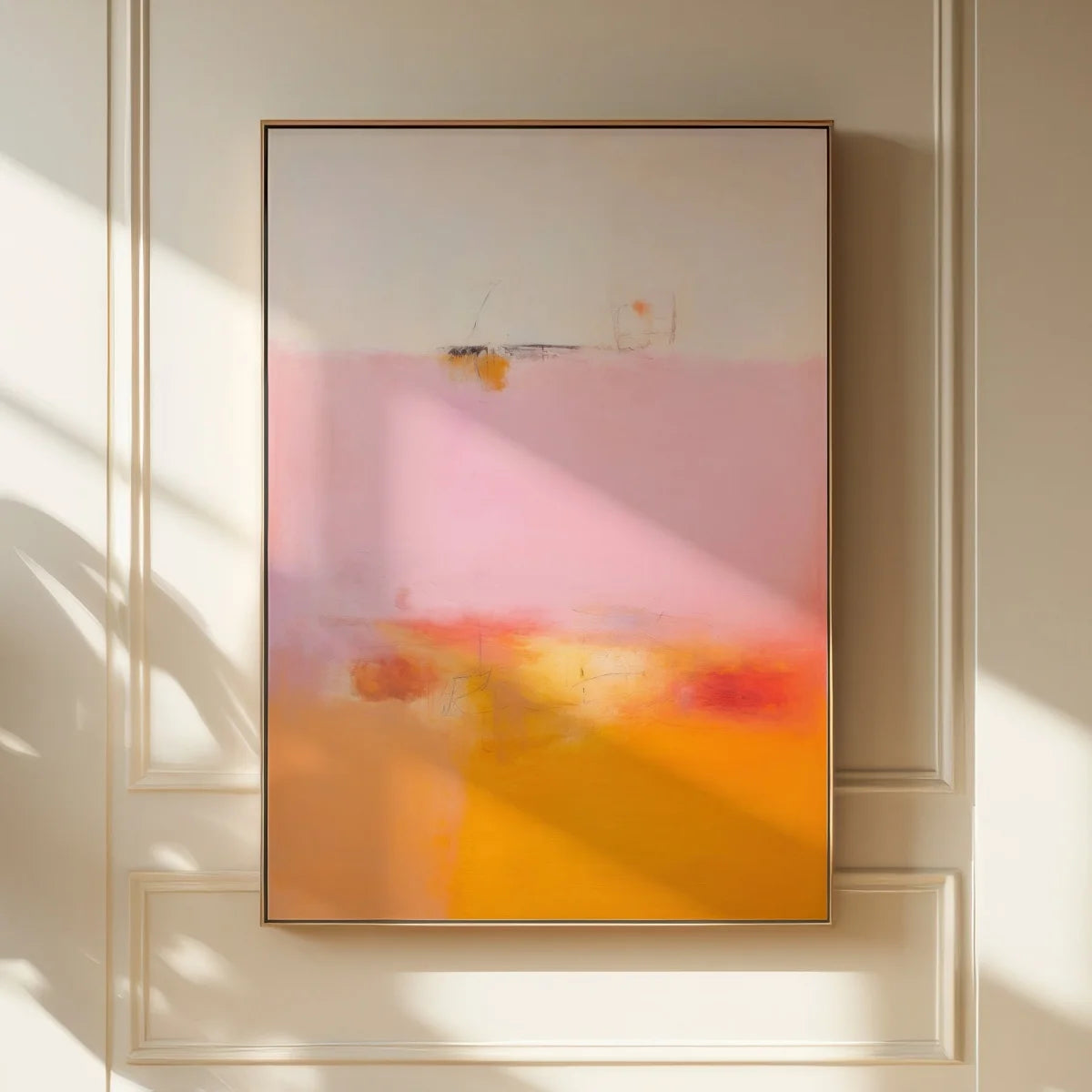 affiche abstraite rose orange toile moderne décoration salon chambre 30x40cm 40x60cm 50x70cm sans cadre