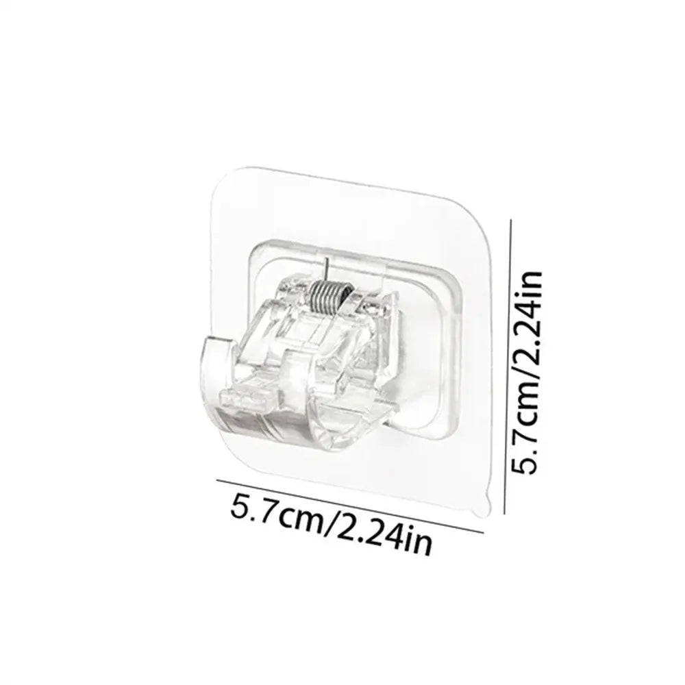 crochet adhésif transparent moderne tige rangement clip rideau support mural sans motif clips vêtements