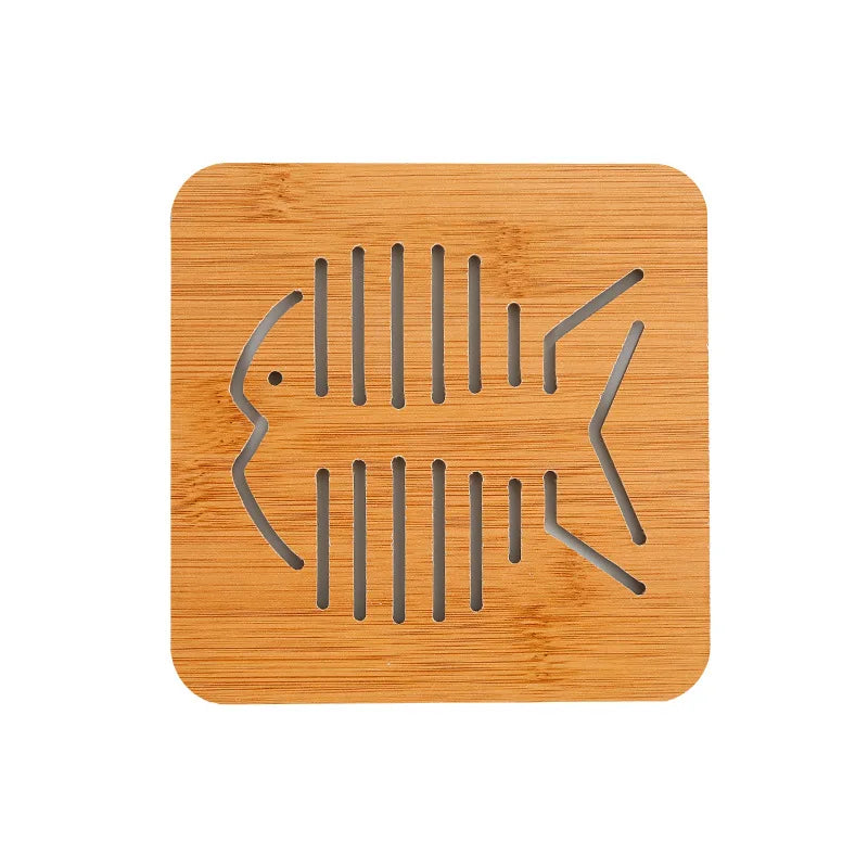 tapis table carré bois motif animaux anti dérapant moderne naturel décors cuisine