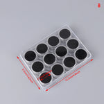 boîtes rangement transparentes pots cosmétiques noir blanc minimalistes couvercle