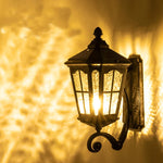 lampe solaire murale vintage or floral éclairage extérieur verre transparent classique