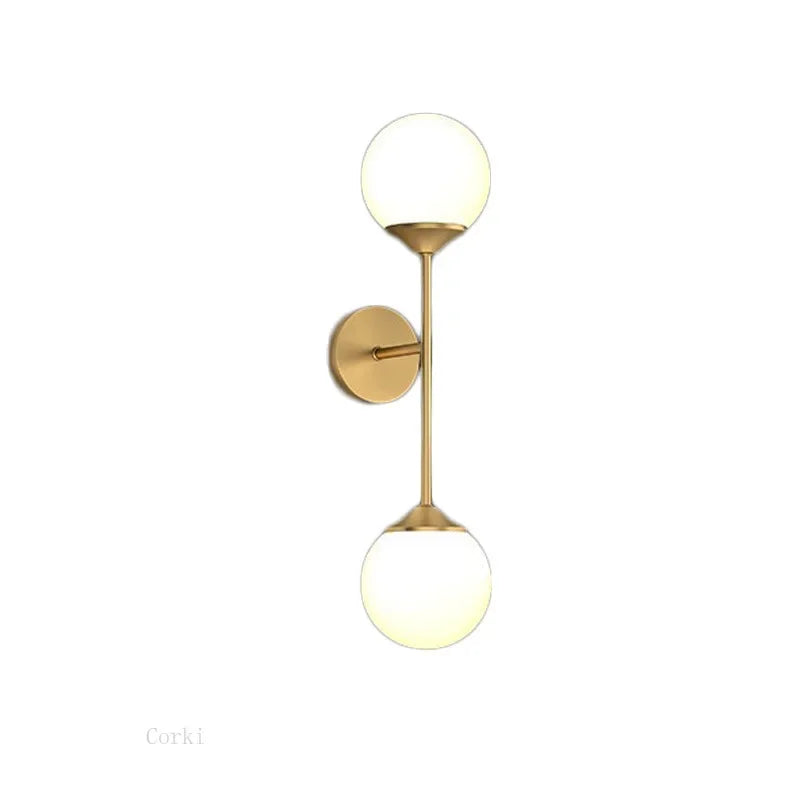 lampe murale moderne or cuivre led sphérique éclairage quotidien minimaliste fixée