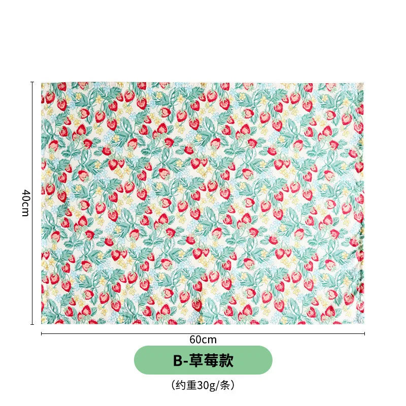 serviettes table coton fleurs modernes vert rose bleu blanc cuisine maison restaurant