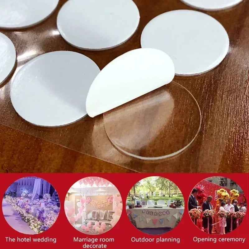 points colle adhésive double face ronds transparents ballons décoration moderne mariage fêtes