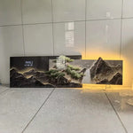 décoration murale lumineuse paysage montagneux cascade horloge digitale animaux moderne zen