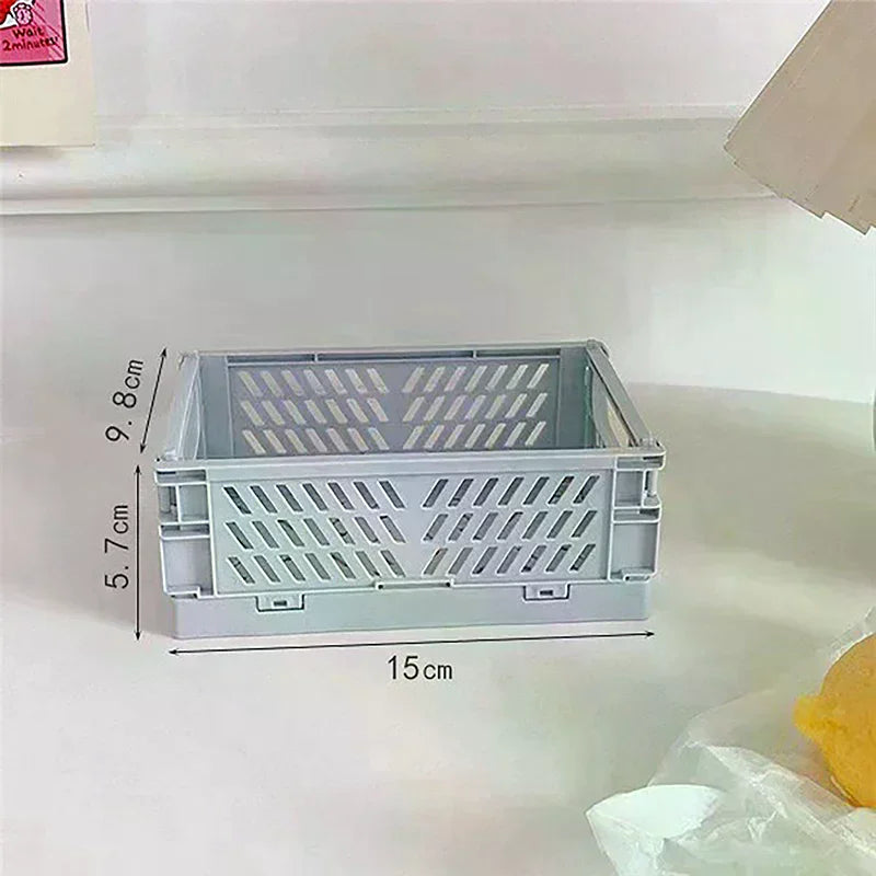 panier pliable moderne beige rose bleu grille ventilation clips latéraux