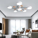 plafonnier led moderne vert blanc gris bois clair circulaire métallique scandinave éclairage intérieur