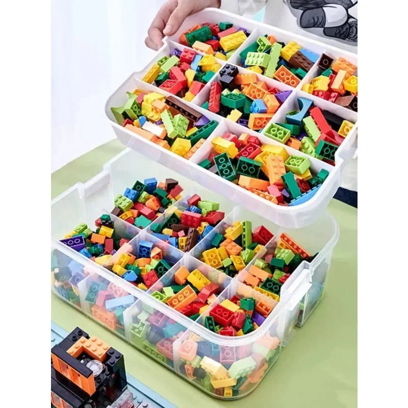 boîtes jouets empilables transparentes blanc jaune vert grille moderne poignée amovible respectueuses environnement