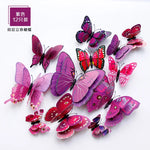 papillons décoratifs 3d imprimés brillants multicolores adhésifs décoration murale enfants vert bleu orange rose