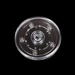 support disque transparent moderne rotatif 360 degrés sections rondes différentes tailles