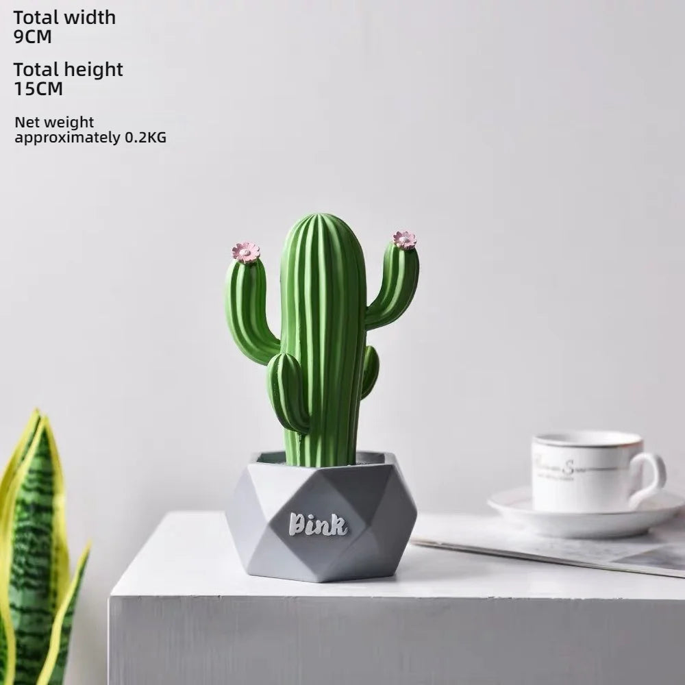 ornement cactus artificiel rose vert moderne décoration succulente épingles fleurs artificiels support gravure