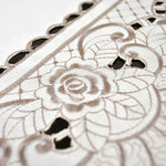 serviettes table brodées florales classiques beige noir réutilisables 40cm 60cm