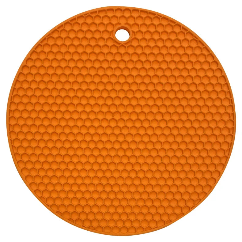 tapis table silicone moderne hexagones antidérapant résistant chaleur plat antidérapant multicolore vert violet bleu