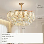 lampe suspendue dorée cristal transparent classique chaîne métallique