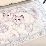 tapis dessin animé mignon chats coeurs rose polyester salon chambre décoration