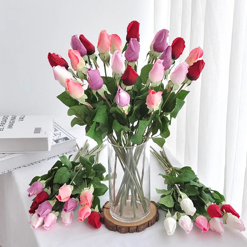 fleurs artificielles roses soie réaliste mariage décoration intérieure anniversaire baby shower