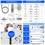 corde ressort argentée lisse industrielle fixations clous expansibles inoxydables jardin plantation abri
